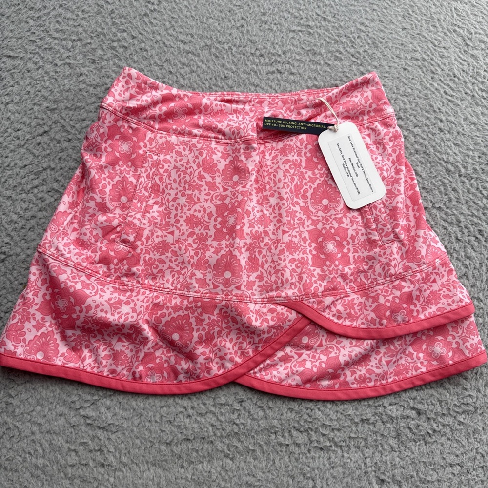 Turtles & Tees Sadie Scalloped Hem Skirt Skort Girls Medium Golf Tennis Blush